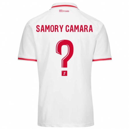 Kandiny Enfant Maillot Verges Samory Camara #0 Blanc Rouge Tenues Domicile 2024/25 T-Shirt