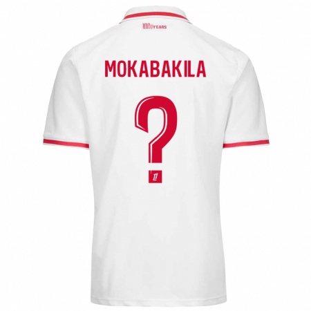 Kandiny Enfant Maillot Nick Mokabakila #0 Blanc Rouge Tenues Domicile 2024/25 T-Shirt