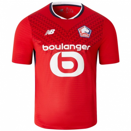 Kandiny Enfant Maillot Naomie Bamenga #10 Rouge Blanc Tenues Domicile 2024/25 T-Shirt