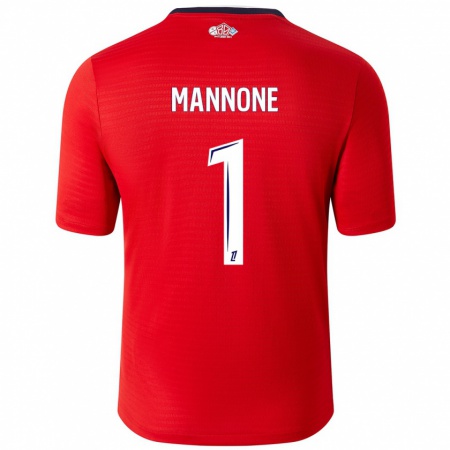 Kandiny Enfant Maillot Vito Mannone #1 Rouge Blanc Tenues Domicile 2024/25 T-Shirt