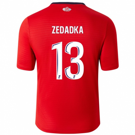 Kandiny Enfant Maillot Akim Zedadka #13 Rouge Blanc Tenues Domicile 2024/25 T-Shirt