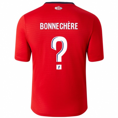 Kandiny Enfant Maillot Victor Bonnechère #0 Rouge Blanc Tenues Domicile 2024/25 T-Shirt