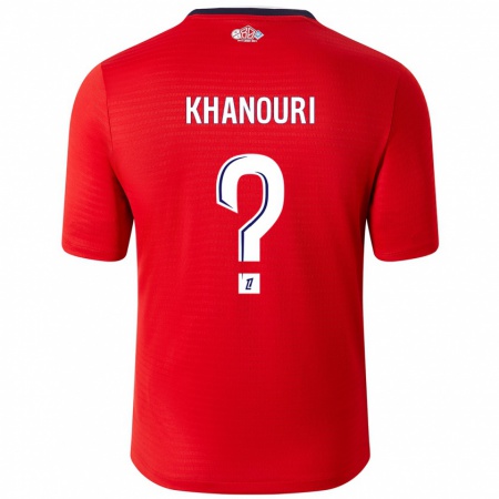 Kandiny Enfant Maillot Adam Khanouri #0 Rouge Blanc Tenues Domicile 2024/25 T-Shirt