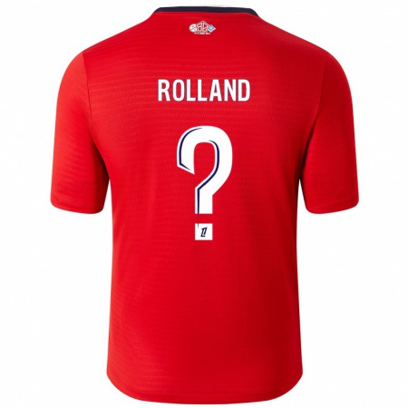 Kandiny Enfant Maillot Baptiste Rolland #0 Rouge Blanc Tenues Domicile 2024/25 T-Shirt