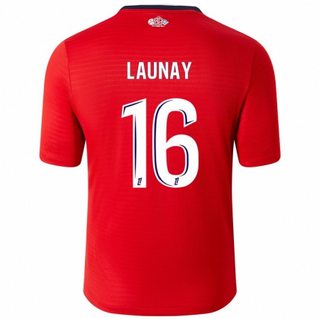 Kandiny Enfant Maillot Elisa Launay #16 Rouge Blanc Tenues Domicile 2024/25 T-Shirt