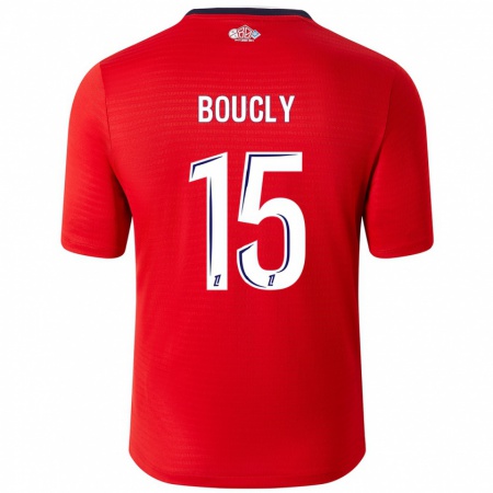 Kandiny Enfant Maillot Maite Boucly #15 Rouge Blanc Tenues Domicile 2024/25 T-Shirt