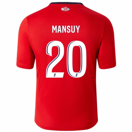 Kandiny Enfant Maillot Heloise Mansuy #20 Rouge Blanc Tenues Domicile 2024/25 T-Shirt