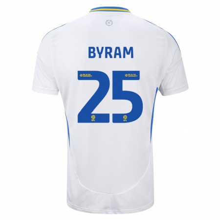 Kandiny Enfant Maillot Sam Byram #25 Blanc Bleu Tenues Domicile 2024/25 T-Shirt