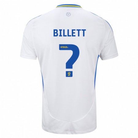 Kandiny Enfant Maillot Joe Billett #0 Blanc Bleu Tenues Domicile 2024/25 T-Shirt