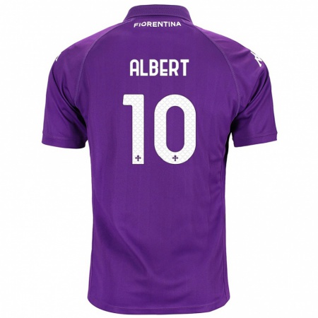 Kandiny Enfant Maillot Albert Gudmundsson #10 Violet Tenues Domicile 2024/25 T-Shirt