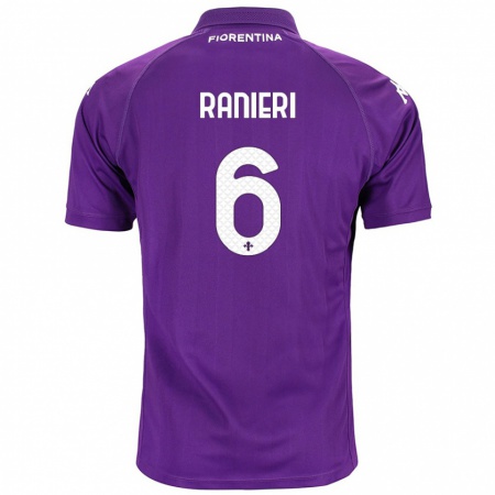 Kandiny Enfant Maillot Luca Ranieri #6 Violet Tenues Domicile 2024/25 T-Shirt