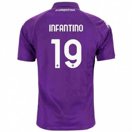 Kandiny Enfant Maillot Gino Infantino #19 Violet Tenues Domicile 2024/25 T-Shirt