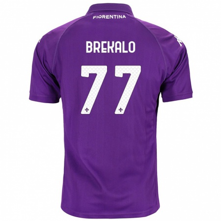 Kandiny Enfant Maillot Josip Brekalo #77 Violet Tenues Domicile 2024/25 T-Shirt