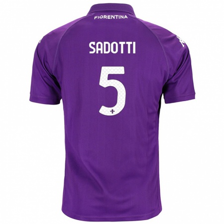 Kandiny Enfant Maillot Edoardo Sadotti #5 Violet Tenues Domicile 2024/25 T-Shirt