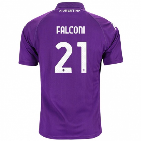 Kandiny Enfant Maillot Niccolò Falconi #21 Violet Tenues Domicile 2024/25 T-Shirt