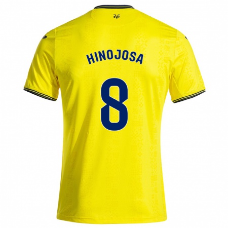 Kandiny Enfant Maillot Sergio Hinojosa #8 Jaune Noir Tenues Domicile 2024/25 T-Shirt