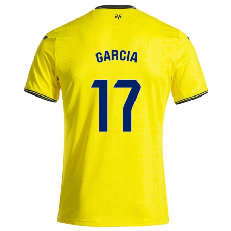 Kandiny Enfant Maillot Rocío García #17 Jaune Noir Tenues Domicile 2024/25 T-Shirt