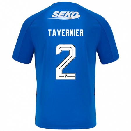 Kandiny Enfant Maillot James Tavernier #2 Bleu Foncé Tenues Domicile 2024/25 T-Shirt