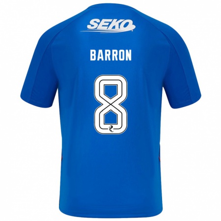 Kandiny Enfant Maillot Connor Barron #8 Bleu Foncé Tenues Domicile 2024/25 T-Shirt