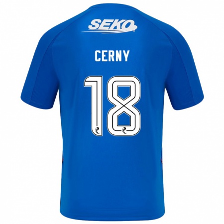 Kandiny Enfant Maillot Vaclav Cerny #18 Bleu Foncé Tenues Domicile 2024/25 T-Shirt