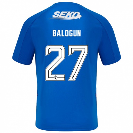 Kandiny Enfant Maillot Leon Balogun #27 Bleu Foncé Tenues Domicile 2024/25 T-Shirt