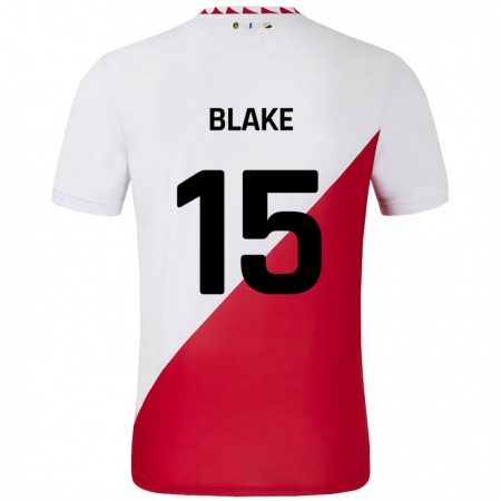 Kandiny Enfant Maillot Adrian Blake #15 Blanc Rouge Tenues Domicile 2024/25 T-Shirt