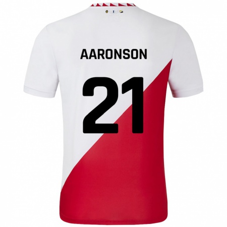 Kandiny Enfant Maillot Paxten Aaronson #21 Blanc Rouge Tenues Domicile 2024/25 T-Shirt