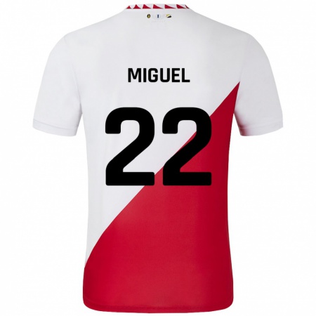 Kandiny Enfant Maillot Miguel Rodríguez #22 Blanc Rouge Tenues Domicile 2024/25 T-Shirt