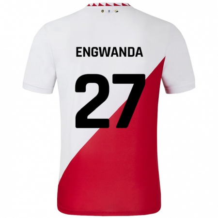 Kandiny Enfant Maillot Alonzo Engwanda #27 Blanc Rouge Tenues Domicile 2024/25 T-Shirt