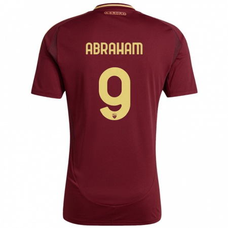 Kandiny Enfant Maillot Tammy Abraham #9 Rouge Brun Or Tenues Domicile 2024/25 T-Shirt