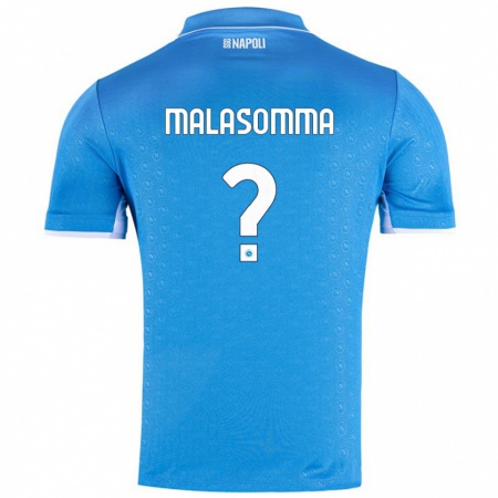 Kandiny Enfant Maillot Matteo Malasomma #0 Bleu Ciel Tenues Domicile 2024/25 T-Shirt