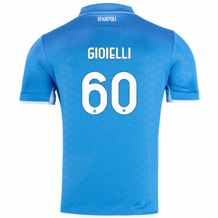 Kandiny Enfant Maillot Francesco Gioielli #60 Bleu Ciel Tenues Domicile 2024/25 T-Shirt