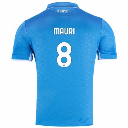 Kandiny Enfant Maillot Claudia Mauri #8 Bleu Ciel Tenues Domicile 2024/25 T-Shirt