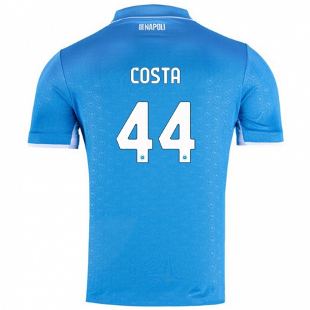 Kandiny Enfant Maillot Filippo Costa #44 Bleu Ciel Tenues Domicile 2024/25 T-Shirt