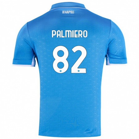 Kandiny Enfant Maillot Luca Palmiero #82 Bleu Ciel Tenues Domicile 2024/25 T-Shirt