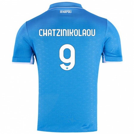 Kandiny Enfant Maillot Despoina Chatzinikolaou #9 Bleu Ciel Tenues Domicile 2024/25 T-Shirt