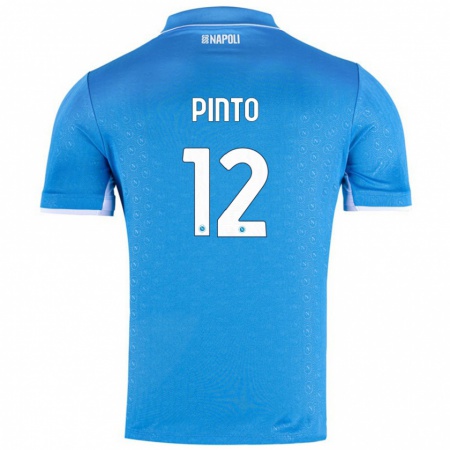 Kandiny Enfant Maillot Ciro Pinto #12 Bleu Ciel Tenues Domicile 2024/25 T-Shirt