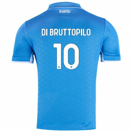 Kandiny Enfant Maillot Giuseppe Ambrosino Di Bruttopilo #10 Bleu Ciel Tenues Domicile 2024/25 T-Shirt