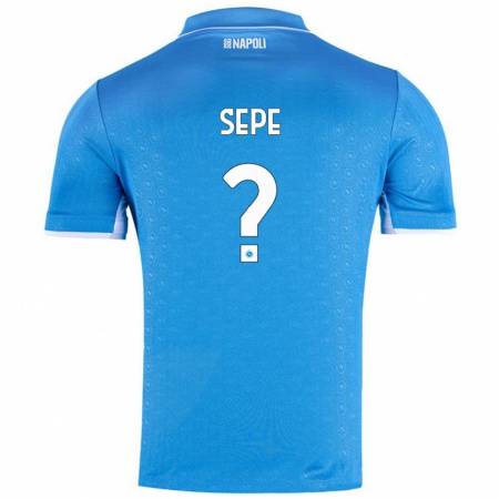 Kandiny Enfant Maillot Mauro Sepe #0 Bleu Ciel Tenues Domicile 2024/25 T-Shirt