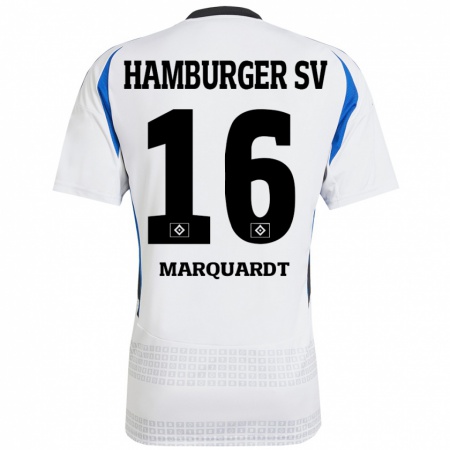 Kandiny Enfant Maillot Dana Marquardt #16 Blanc Bleu Tenues Domicile 2024/25 T-Shirt