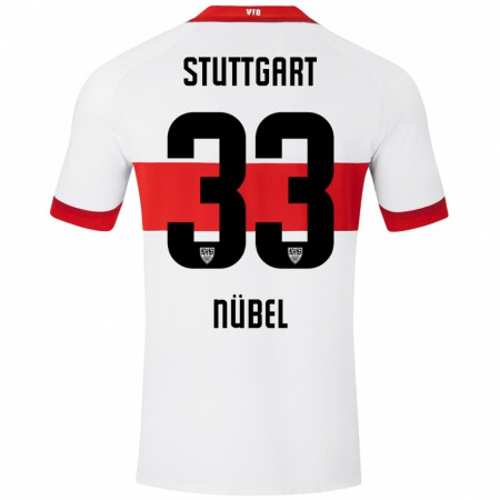 Kandiny Enfant Maillot Alexander Nübel #33 Blanc Rouge Tenues Domicile 2024/25 T-Shirt