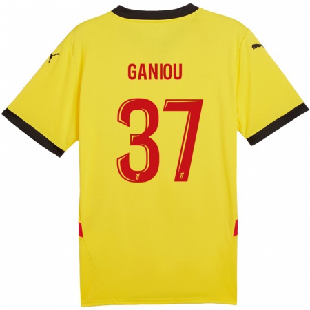 Kandiny Enfant Maillot Ismaëlo Ganiou #37 Jaune Rouge Tenues Domicile 2024/25 T-Shirt