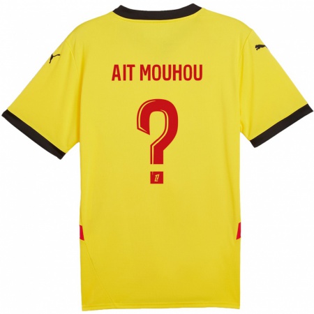 Kandiny Enfant Maillot Nassim Ait Mouhou #0 Jaune Rouge Tenues Domicile 2024/25 T-Shirt