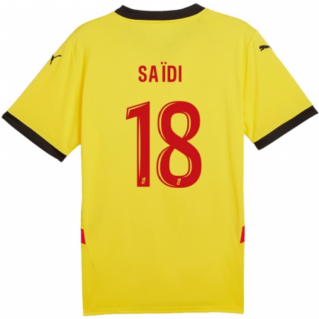 Kandiny Enfant Maillot Kahissa Saïdi #18 Jaune Rouge Tenues Domicile 2024/25 T-Shirt