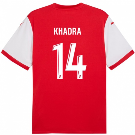 Kandiny Enfant Maillot Reda Khadra #14 Rouge Blanc Tenues Domicile 2024/25 T-Shirt