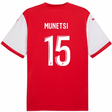 Kandiny Enfant Maillot Marshall Munetsi #15 Rouge Blanc Tenues Domicile 2024/25 T-Shirt