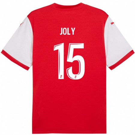 Kandiny Enfant Maillot Lou-Ann Joly #15 Rouge Blanc Tenues Domicile 2024/25 T-Shirt