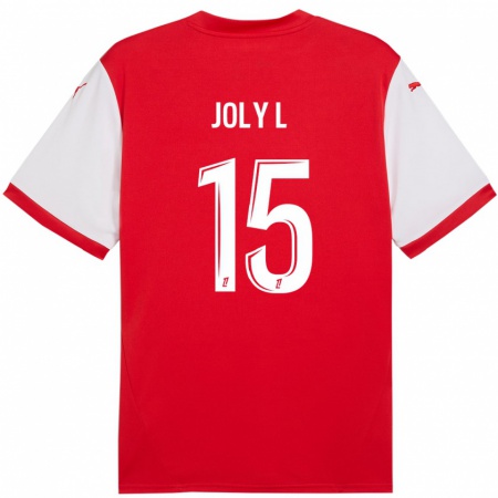 Kandiny Enfant Maillot Lou Ann Joly #15 Rouge Blanc Tenues Domicile 2024/25 T-Shirt