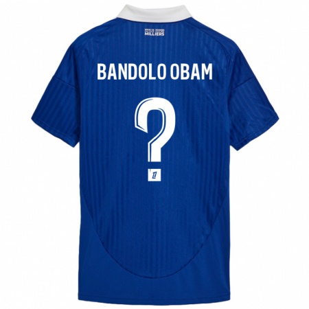 Kandiny Enfant Maillot Randy Bandolo Obam #0 Bleu Blanc Tenues Domicile 2024/25 T-Shirt