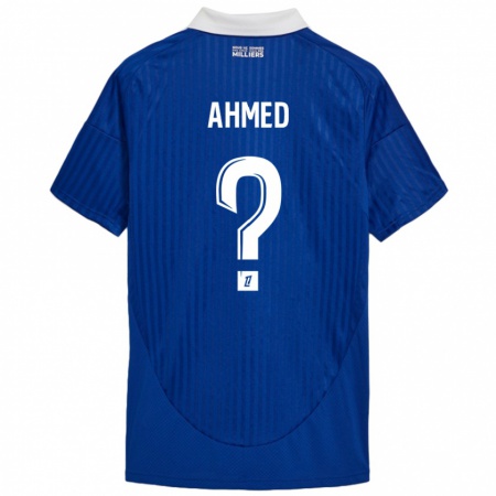 Kandiny Enfant Maillot Aymeric Ahmed #0 Bleu Blanc Tenues Domicile 2024/25 T-Shirt